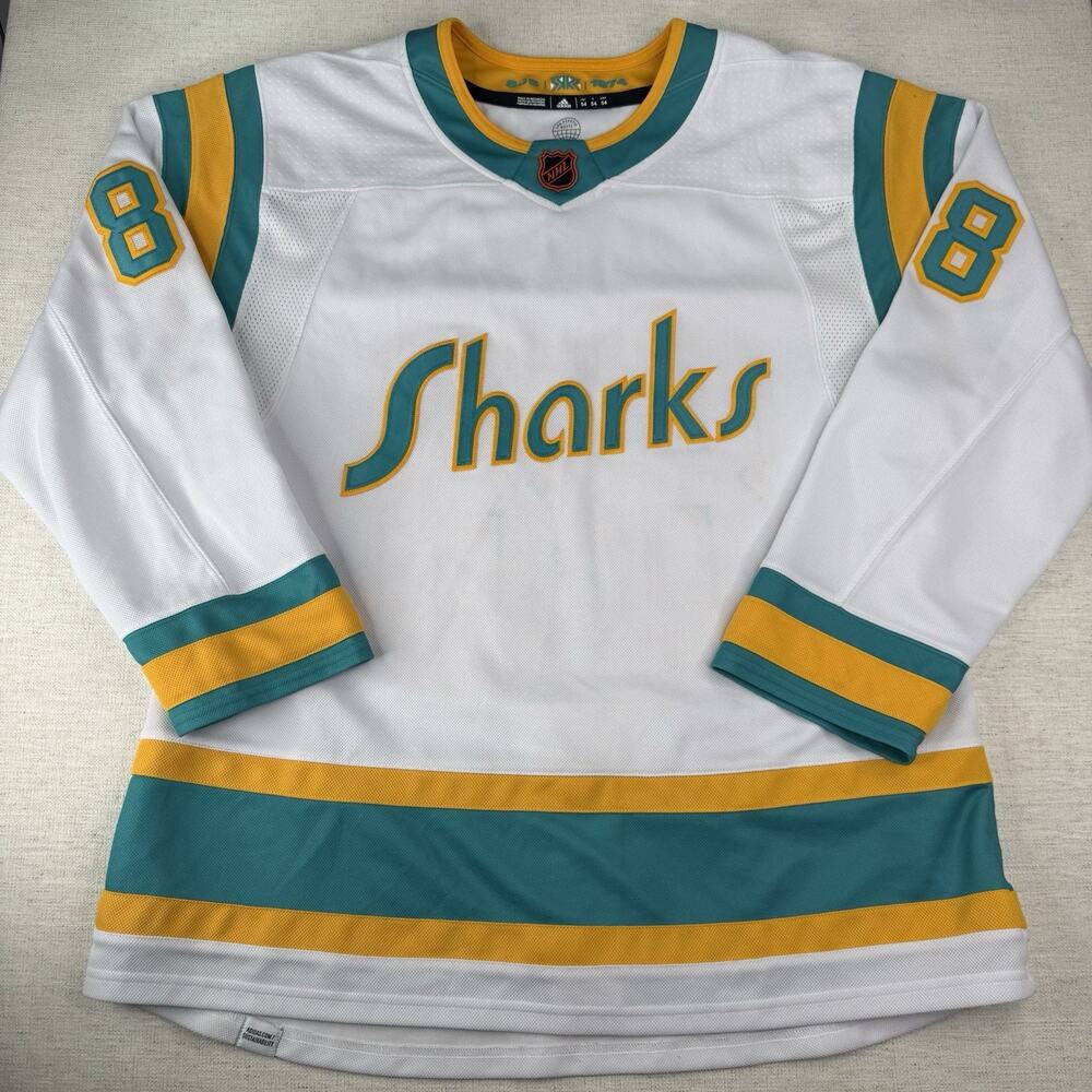 San Jose Sharks Adidas Reverse Retro NHL Hockey Jersey Sz 54 Brent Burns H52337